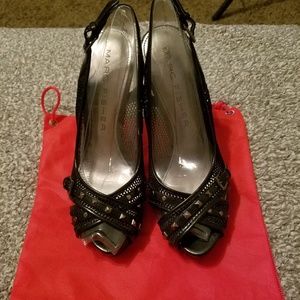 Black sling back heels